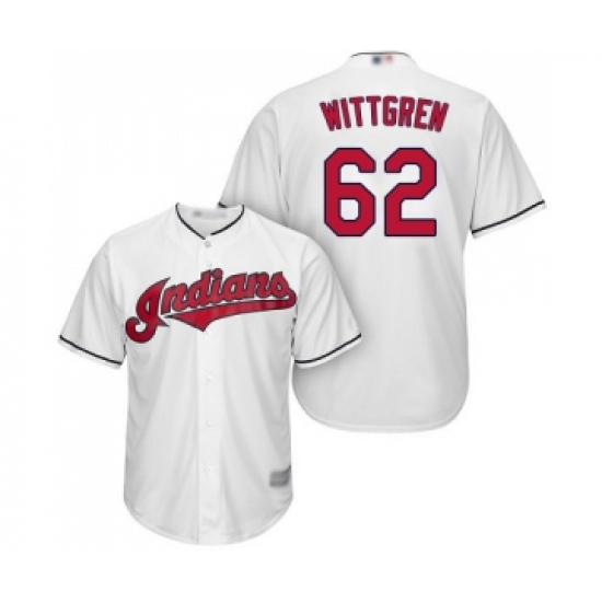 Men's Cleveland Indians 62 Nick Wittgren Replica White Home Cool Base Baseball Jersey