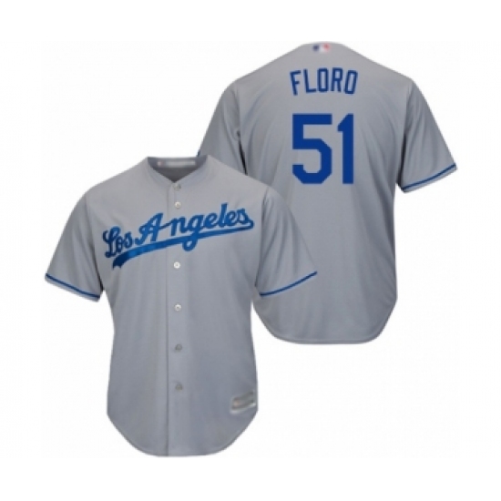 Youth Los Angeles Dodgers 51 Dylan Floro Authentic Grey Road Cool Base Baseball Player Jersey
