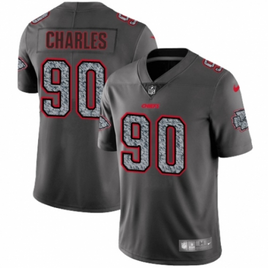 Men's Nike Kansas City Chiefs 90 Stefan Charles Gray Static Vapor Untouchable Limited NFL Jersey