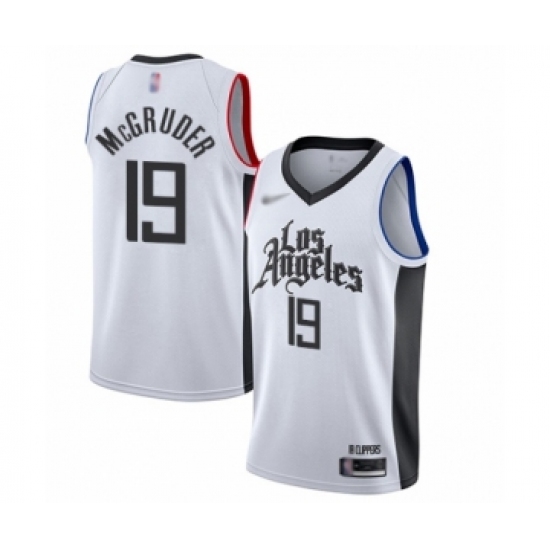 Women's Los Angeles Clippers 19 Rodney McGruder Swingman White Basketball Jersey - 2019-20 City Edition