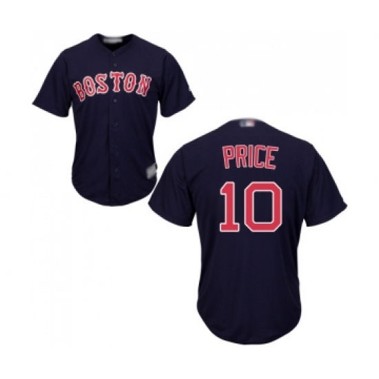 Men's Boston Red Sox 10 David Price Replica Navy Blue Alternate Road Cool Base Baseball Jersey