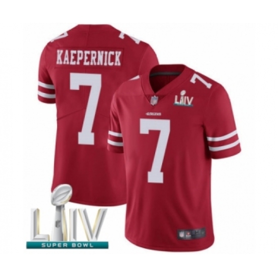 Youth San Francisco 49ers 7 Colin Kaepernick Red Team Color Vapor Untouchable Limited Player Super Bowl LIV Bound Football Jersey