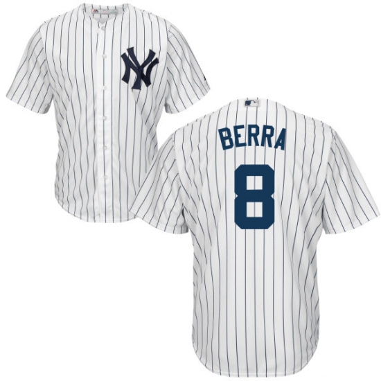 Youth Majestic New York Yankees 8 Yogi Berra Replica White Home MLB Jersey