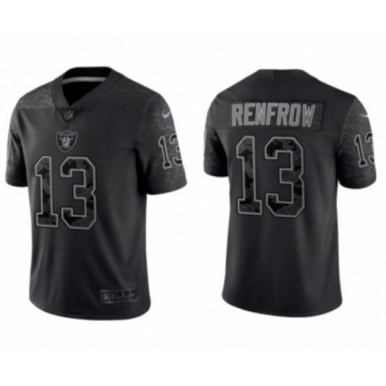 Men's Las Vegas Raiders 13 Hunter Renfrow Black Reflective Limited Stitched Football Jersey