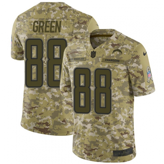 Men's Nike Los Angeles Chargers 88 Virgil Green Limited Camo 2018 Salute to Service NFL Jersey