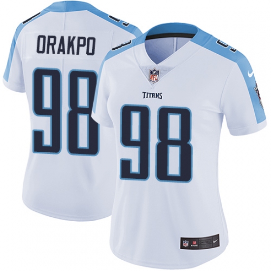 Women's Nike Tennessee Titans 98 Brian Orakpo Elite White NFL Jersey