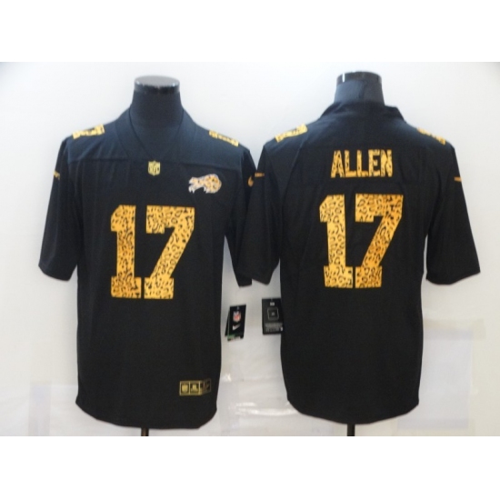 Men's Buffalo Bills 17 Josh Allen Black Nike Leopard Print Limited Jersey