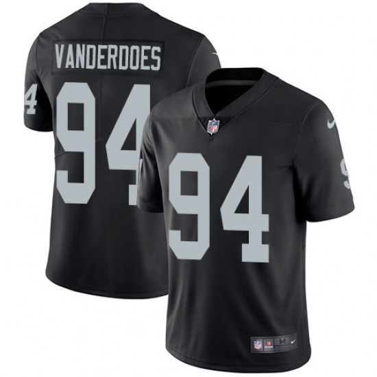 Youth Nike Oakland Raiders 94 Eddie Vanderdoes Elite Black Team Color NFL Jersey