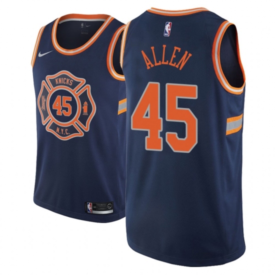 Men NBA 2018-19 New York Knicks 45 Kadeem Allen City Edition Navy Jersey