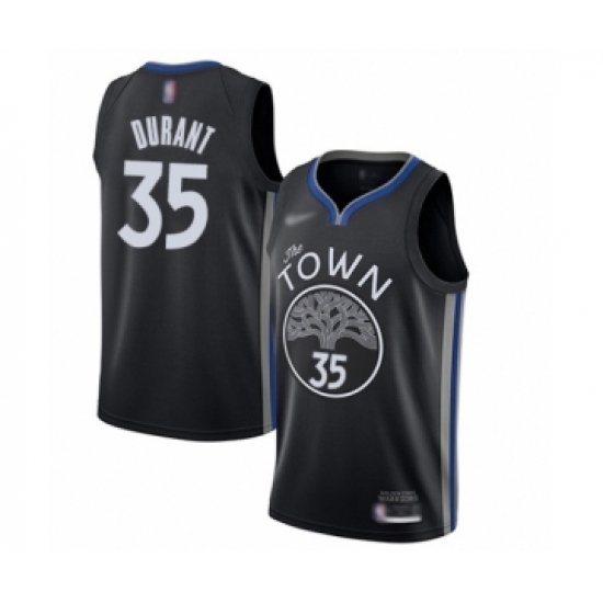 Men's Golden State Warriors 35 Kevin Durant Swingman Black Basketball Jersey - 2019 20 City Edition