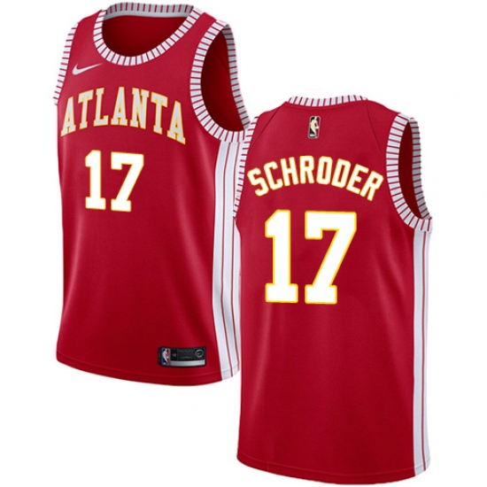 Youth Nike Atlanta Hawks 17 Dennis Schroder Authentic Red NBA Jersey Statement Edition