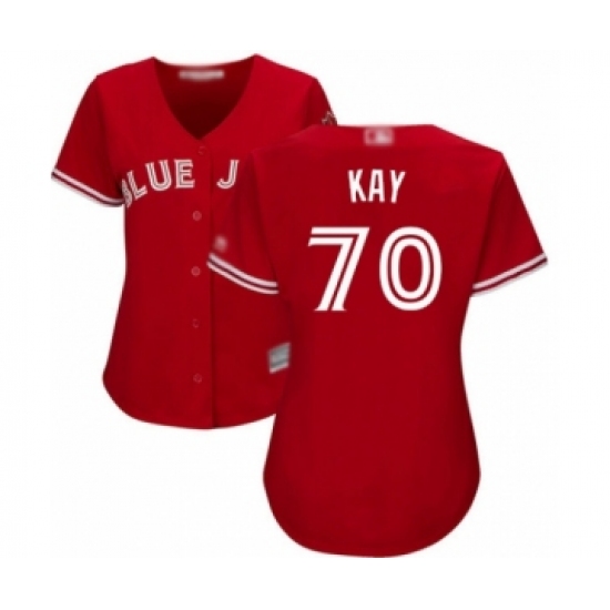 Women's Toronto Blue Jays 70 Anthony Kay Authentic Scarlet Alternate Baseball Player Jersey