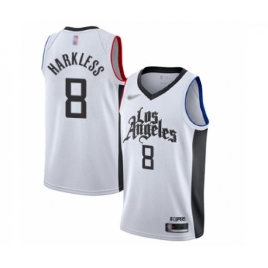 Men's Los Angeles Clippers 8 Moe Harkless Swingman White Basketball Jersey - 2019 20 City Edition