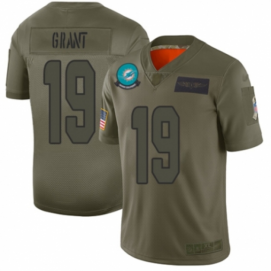 Men's Miami Dolphins 19 Jakeem Grant Limited Camo 2019 Salute to Service Football Jersey