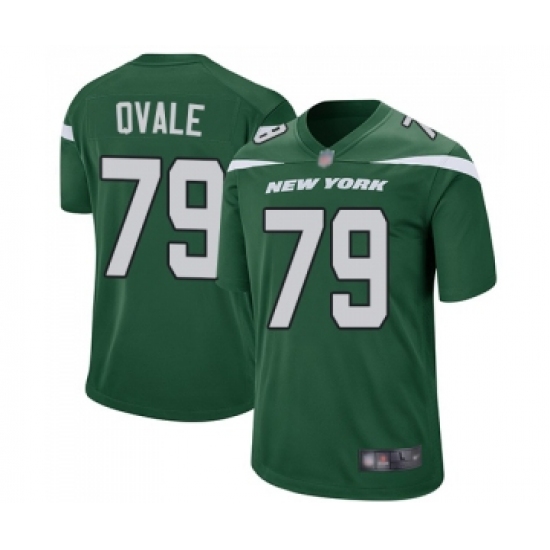 Men's New York Jets 79 Brent Qvale Game Green Team Color Football Jersey