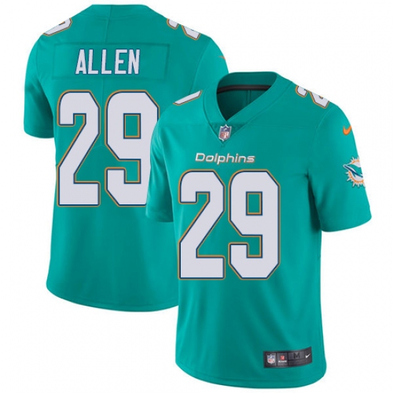 Men's Nike Miami Dolphins 29 Nate Allen Aqua Green Team Color Vapor Untouchable Limited Player NFL Jersey