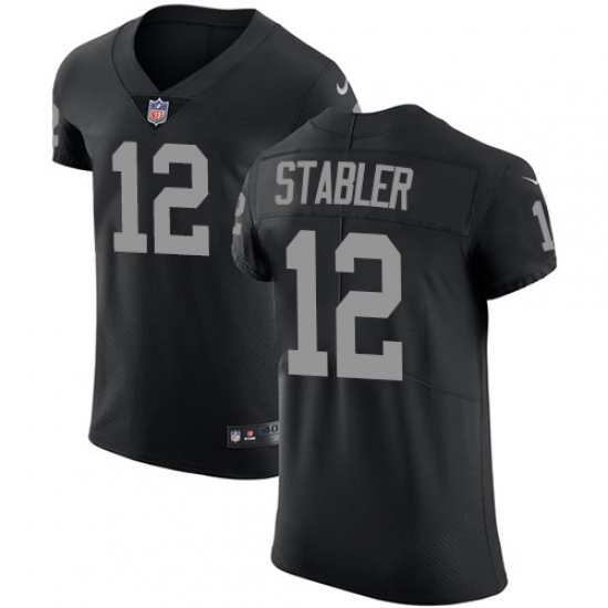 Men's Nike Oakland Raiders 12 Kenny Stabler Black Team Color Vapor Untouchable Elite Player NFL Jersey
