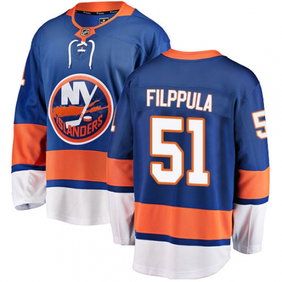 Men's New York Islanders 51 Valtteri Filppula Fanatics Branded Royal Blue Home Breakaway NHL Jersey
