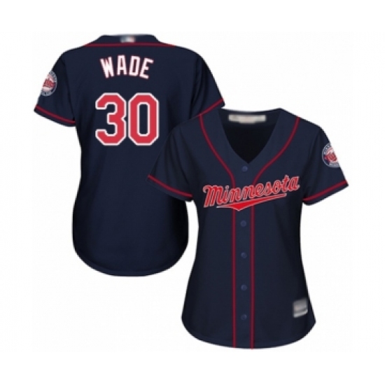 Women's Minnesota Twins 30 LaMonte Wade Authentic Navy Blue Alternate Road Cool Base Baseball Player Jersey