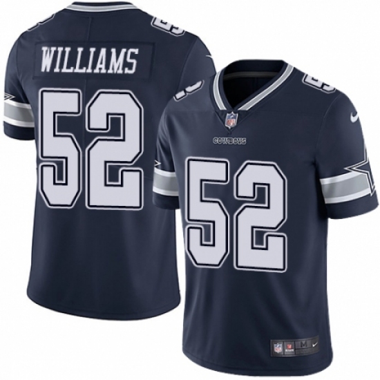 Men's Nike Dallas Cowboys 52 Connor Williams Navy Blue Team Color Vapor Untouchable Limited Player NFL Jersey