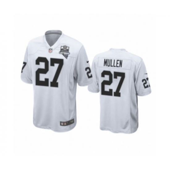 Men's Oakland Raiders 27 Trayvon Mullen White 2020 Inaugural Season Game Jersey