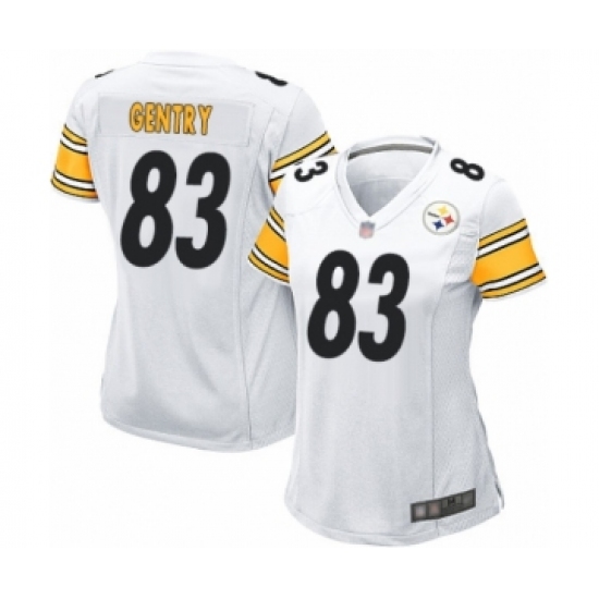 Women's Pittsburgh Steelers 83 Zach Gentry Game White Football Jersey