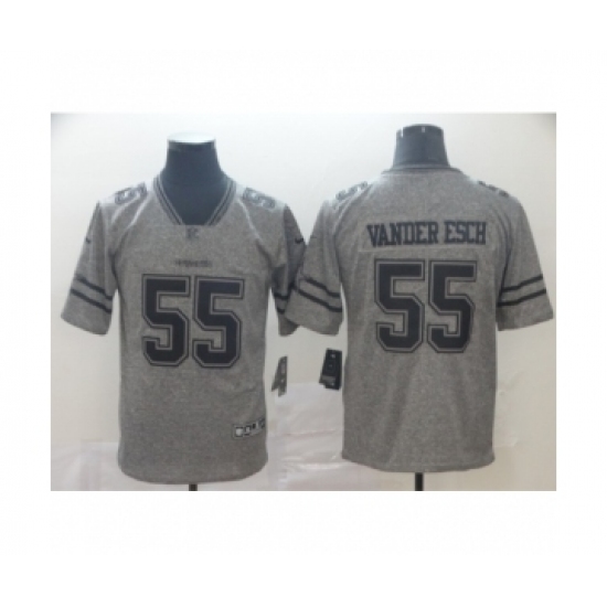Men's Dallas Cowboys 55 Leighton Vander Esch Limited Gray Rush Gridiron Football Jersey