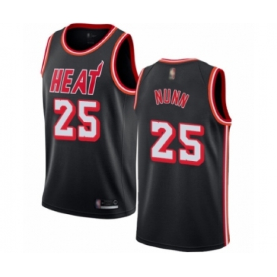 Men's Miami Heat 25 Kendrick Nunn Authentic Black Fashion Hardwood Classics Basketball Jersey