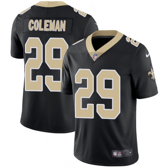 Youth Nike New Orleans Saints 29 Kurt Coleman Black Team Color Vapor Untouchable Limited Player NFL Jersey