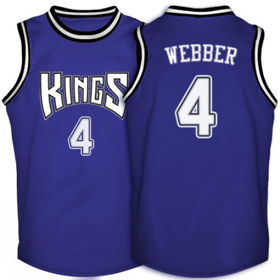 Men's Adidas Sacramento Kings 4 Chris Webber Authentic Purple Throwback NBA Jersey