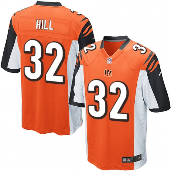Men's Nike Cincinnati Bengals 32 Jeremy Hill Game Orange Alternate NFL Jersey