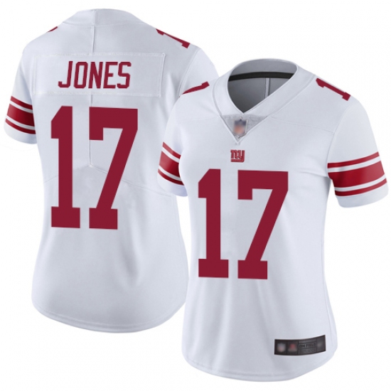 Women's Nike New York Giants 17 Daniel Jones White Stitched NFL Vapor Untouchable Limited Jersey