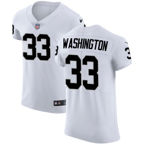 Men's Nike Oakland Raiders 33 DeAndre Washington White Vapor Untouchable Elite Player NFL Jersey