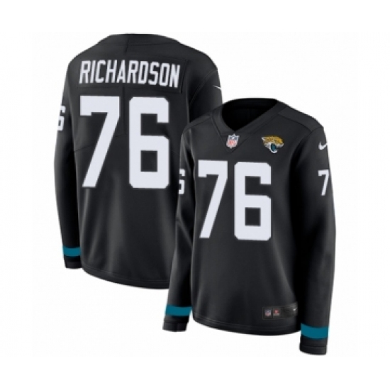 Women's Nike Jacksonville Jaguars 76 Will Richardson Limited Black Therma Long Sleeve NFL Jersey