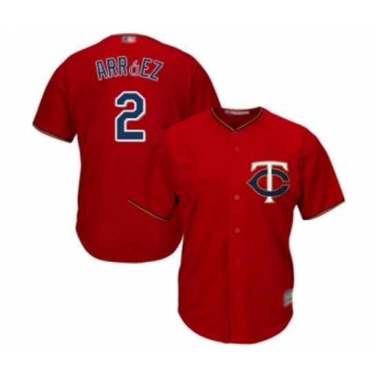Youth Minnesota Twins 2 Luis Arraez Authentic Scarlet Alternate Cool Base Baseball Player Jersey