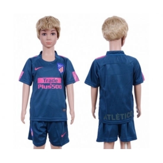 Atletico Madrid Blank Sec Away Kid Soccer Club Jersey