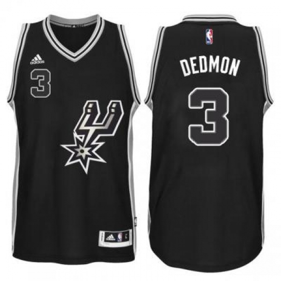 Men's San Antonio Spurs 3 Dewayne Dedmon adidas Black Signature Spur Swingma Jersey