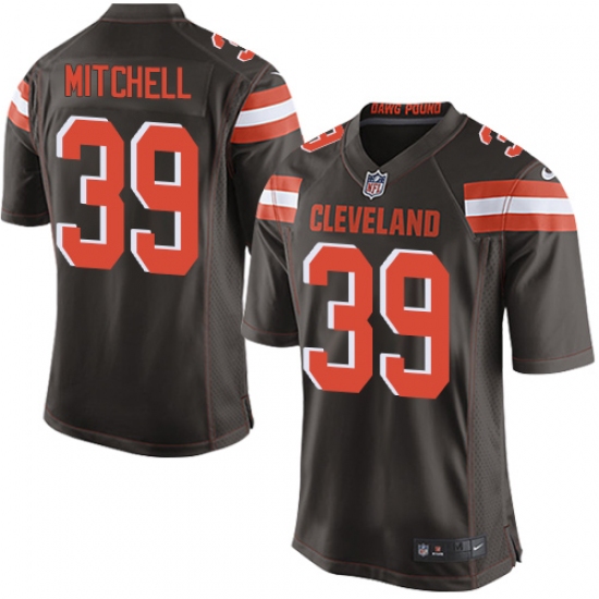 Men's Nike Cleveland Browns 39 Terrance Mitchell Game Brown Team Color NFL Jersey