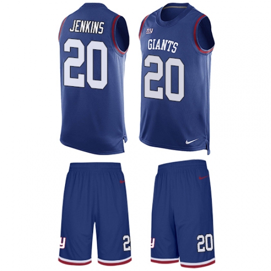 Men's Nike New York Giants 20 Janoris Jenkins Limited Royal Blue Tank Top Suit NFL Jersey