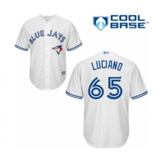 Youth Toronto Blue Jays 65 Elvis Luciano Authentic White Home Baseball Player Jersey