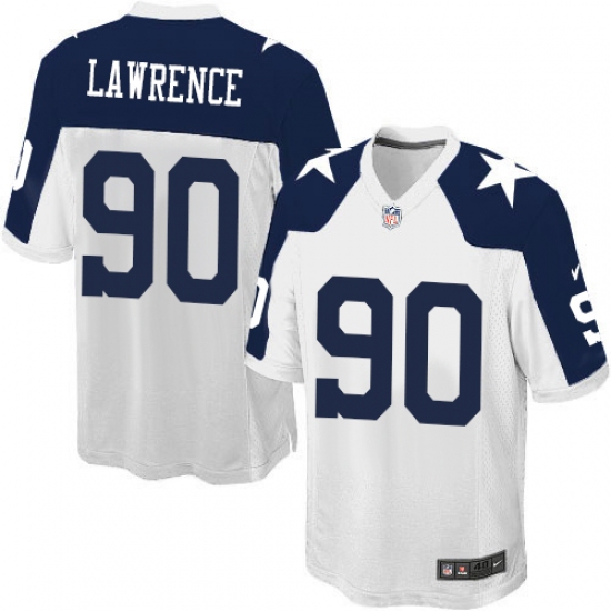 Men's Nike Dallas Cowboys 90 Demarcus Lawrence Game White Throwback Alternate NFL Jersey