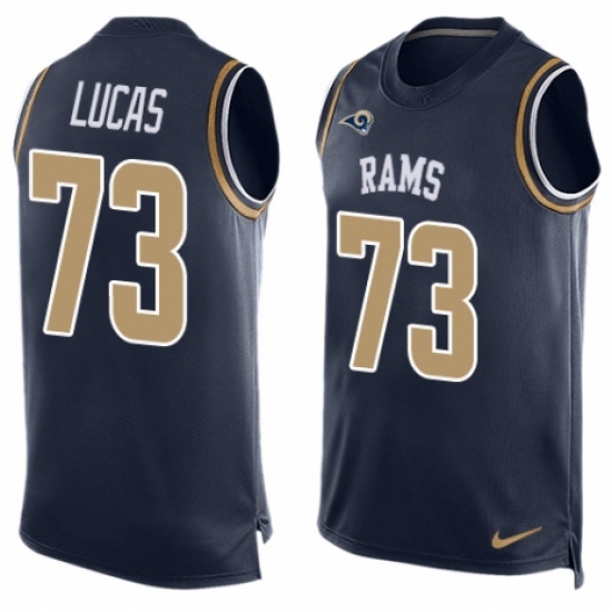 Men's Nike Los Angeles Rams 73 Cornelius Lucas Limited Navy Blue Player Name & Number Tank Top NFL Jersey