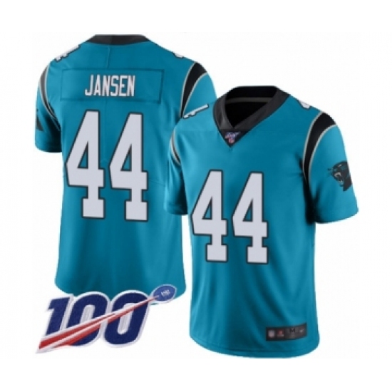 Men's Carolina Panthers 44 J.J. Jansen Limited Blue Rush Vapor Untouchable 100th Season Football Jersey