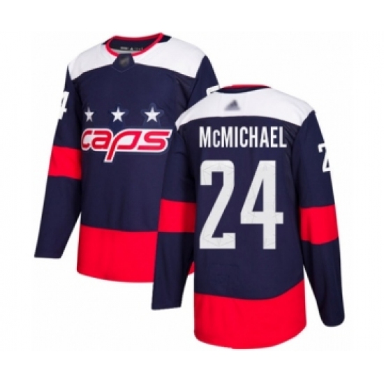 Men's Washington Capitals 24 Connor McMichael Authentic Navy Blue 2018 Stadium Series Hockey Jersey