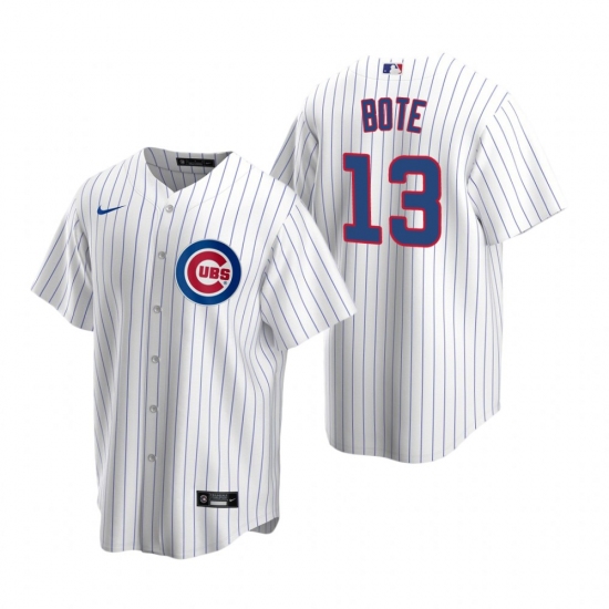 Men's Nike Chicago Cubs 13 David Bote White Home Stitched Baseball Jersey