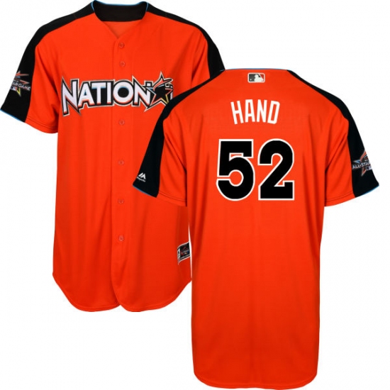 Youth Majestic San Diego Padres 52 Brad Hand Authentic Orange National League 2017 MLB All-Star Cool Base MLB Jersey