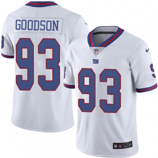 Men's Nike New York Giants 93 B.J. Goodson Limited White Rush Vapor Untouchable NFL Jersey