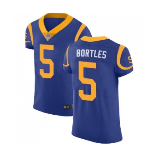 Men's Los Angeles Rams 5 Blake Bortles Royal Blue Alternate Vapor Untouchable Elite Player Football Jersey