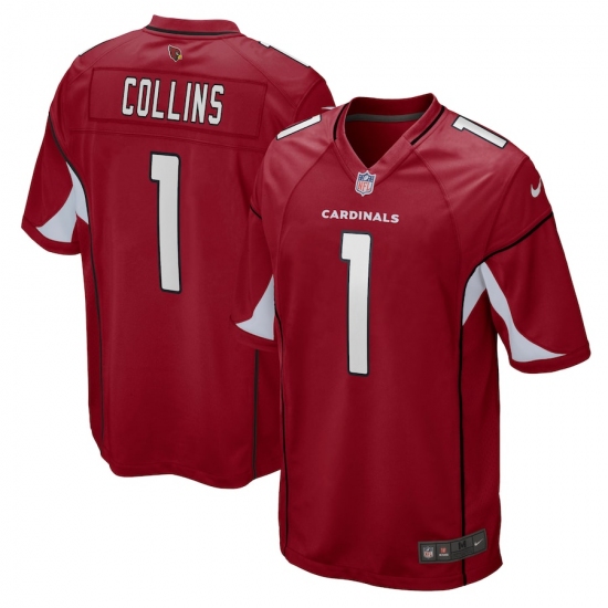 Men's Arizona Cardinals 1 Zaven Collins Nike Cardinal 2021 NFL Draft First Round Pick No. 16 Game Jersey