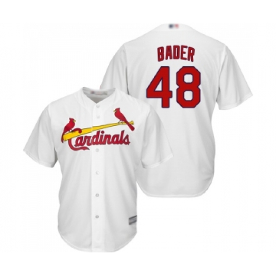 Youth St. Louis Cardinals 48 Harrison Bader Replica White Home Cool Base Baseball Jersey